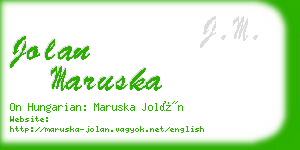 jolan maruska business card